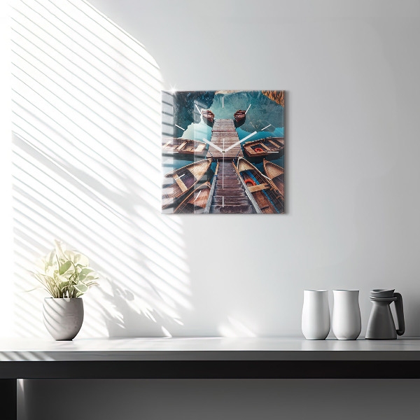 Skleněné hodiny čtvercové Plošina a jezero