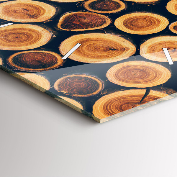 Skleněné hodiny čtvercové Dřevo