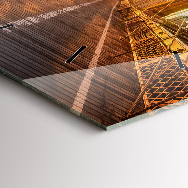 Skleněné hodiny čtvercové Brooklynský most v New Yorku