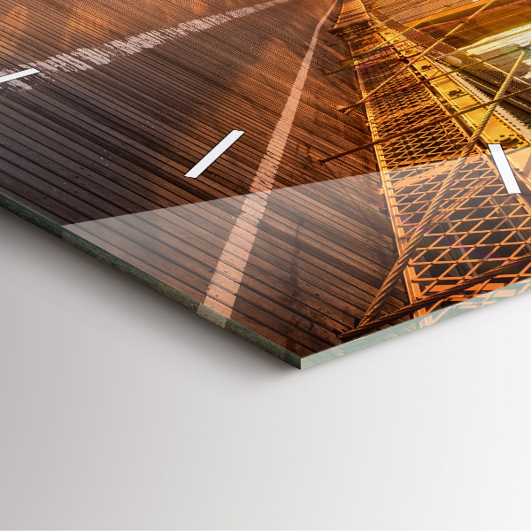 Skleněné hodiny čtvercové Brooklynský most v New Yorku