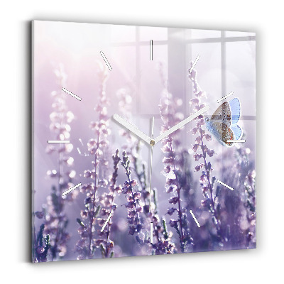 Skleněné hodiny čtvercové Abstrakce