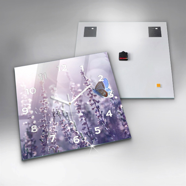 Skleněné hodiny čtvercové Abstrakce