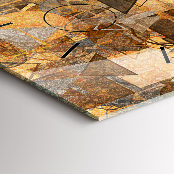 Skleněné hodiny čtvercové Geometrické tvary