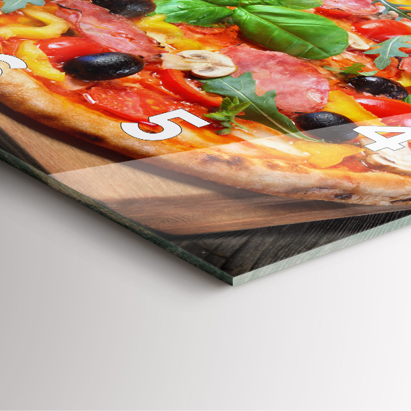 Skleněné hodiny čtvercové Kulinářské srdce Itálie