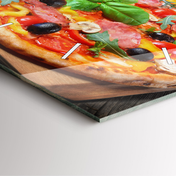 Skleněné hodiny čtvercové Kulinářské srdce Itálie