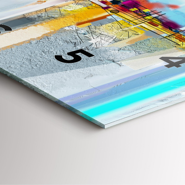 Skleněné hodiny čtvercové Abstraktní olejová krajina