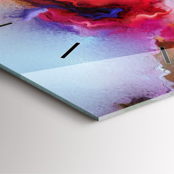 Skleněné hodiny čtvercové Rozlitá barva