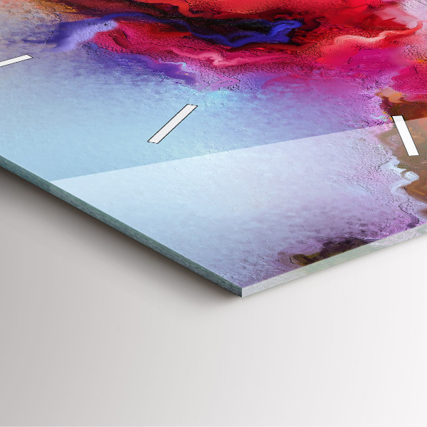 Skleněné hodiny čtvercové Rozlitá barva