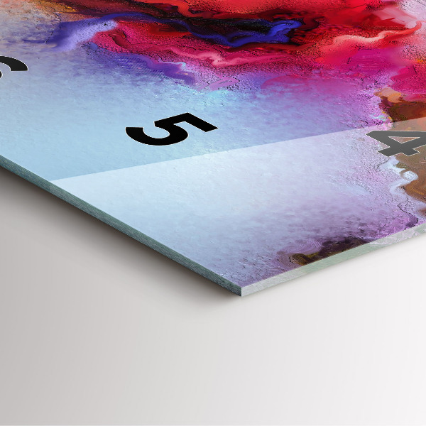 Skleněné hodiny čtvercové Rozlitá barva