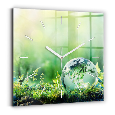 Skleněné hodiny čtvercové Zeměkoule