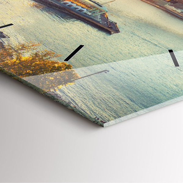 Skleněné hodiny čtvercové New York Manhattan