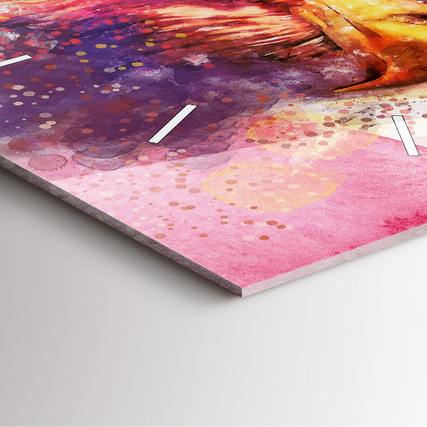 Skleněné hodiny čtvercové Akvarel orel