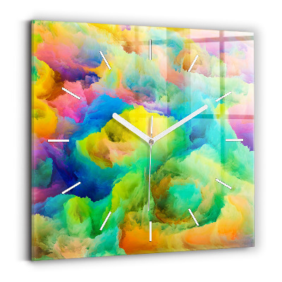 Skleněné hodiny čtvercové Fraktální textura