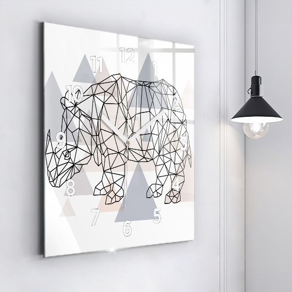 Skleněné hodiny čtvercové Geometrický vzor