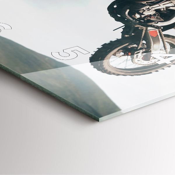 Skleněné hodiny čtvercové Adrenalinový styl na motorce