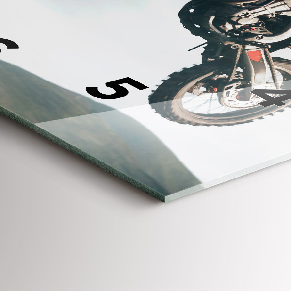 Skleněné hodiny čtvercové Adrenalinový styl na motorce