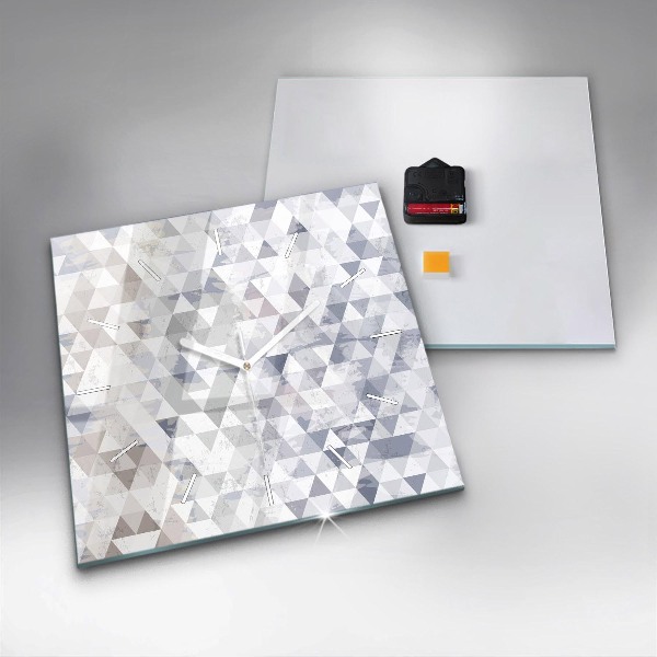 Skleněné hodiny čtvercové Geometrický vzor