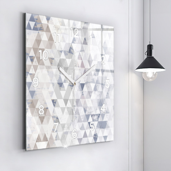 Skleněné hodiny čtvercové Geometrický vzor
