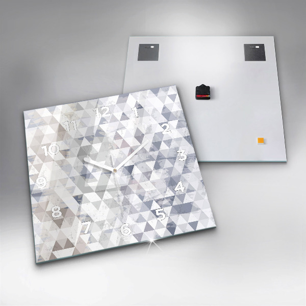 Skleněné hodiny čtvercové Geometrický vzor