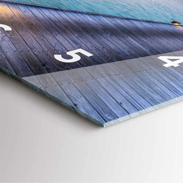 Skleněné hodiny čtvercové Západ slunce na Maledivách