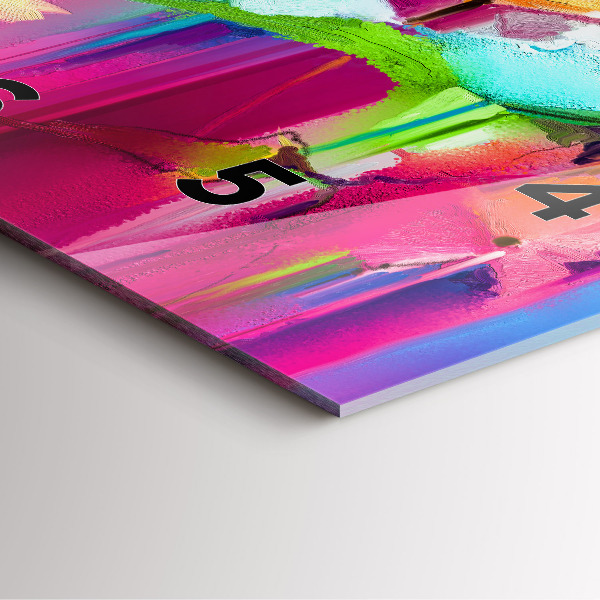 Skleněné hodiny čtvercové Abstraktní květiny