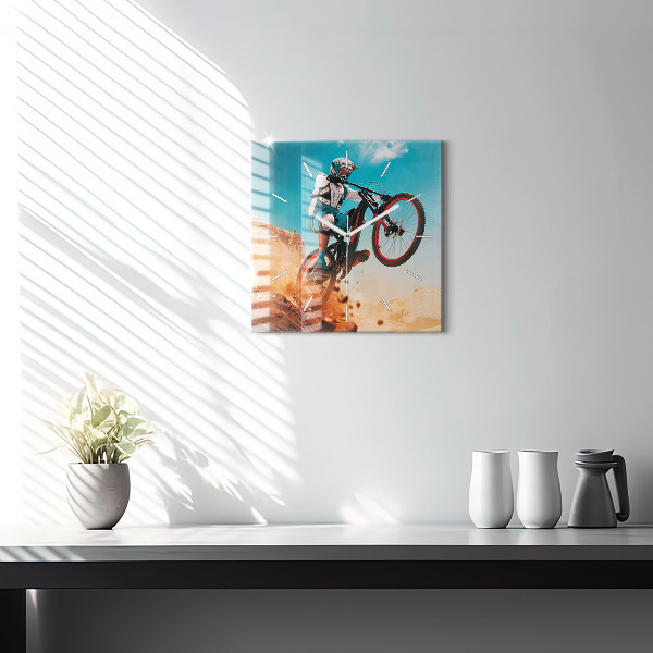 Skleněné hodiny čtvercové Kaskadér a adrenalin