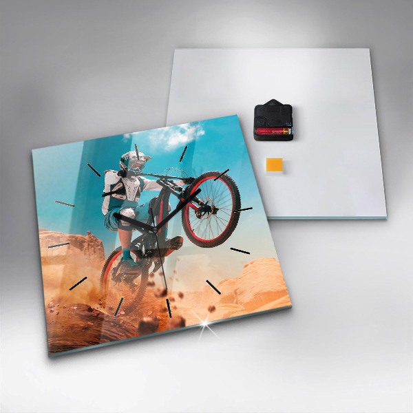 Skleněné hodiny čtvercové Kaskadér a adrenalin