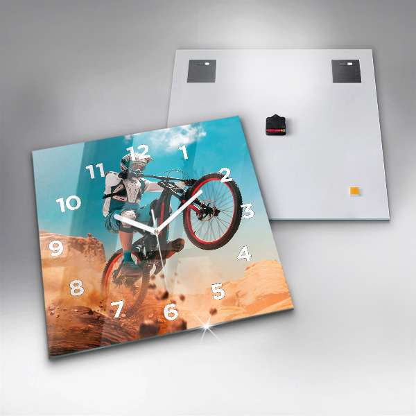 Skleněné hodiny čtvercové Kaskadér a adrenalin