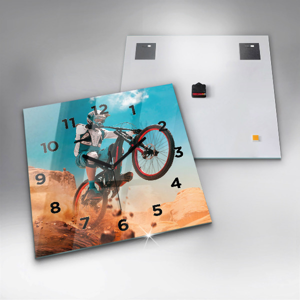 Skleněné hodiny čtvercové Kaskadér a adrenalin