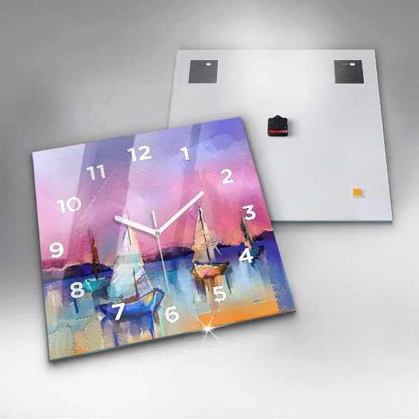 Skleněné hodiny čtvercové Mořská krajina