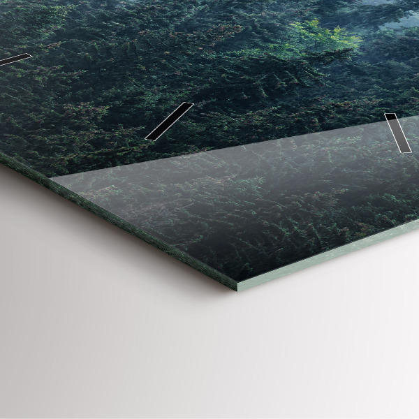 Skleněné hodiny čtvercové Mlhavá horská krajina