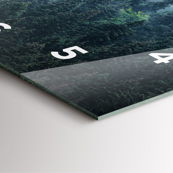 Skleněné hodiny čtvercové Mlhavá horská krajina