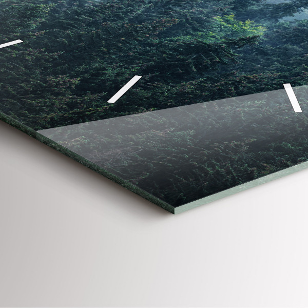 Skleněné hodiny čtvercové Mlhavá horská krajina