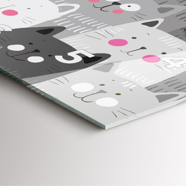 Skleněné hodiny čtvercové Vzor s kočkami