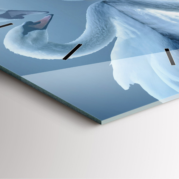 Skleněné hodiny čtvercové Labutě v srdci