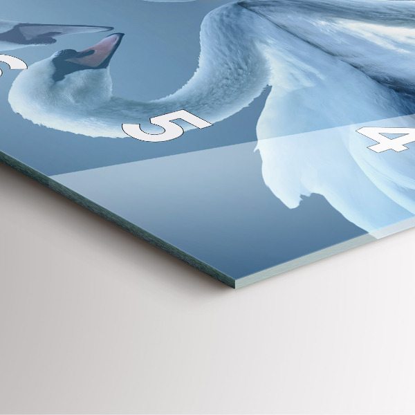 Skleněné hodiny čtvercové Labutě v srdci