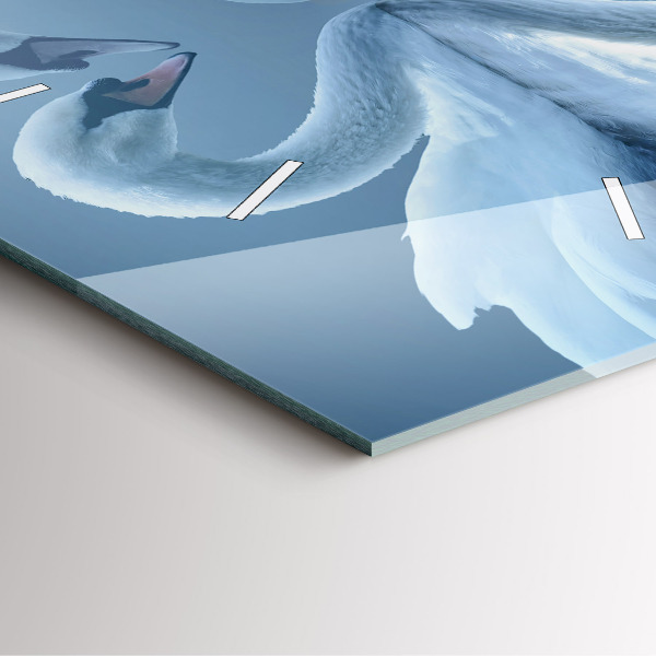 Skleněné hodiny čtvercové Labutě v srdci