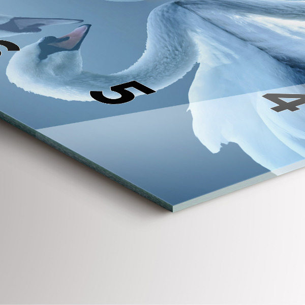 Skleněné hodiny čtvercové Labutě v srdci