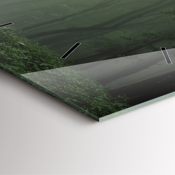 Skleněné hodiny čtvercové Mlžný les po ránu