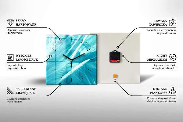 Skleněné hodiny čtvercové Mlžný les po ránu