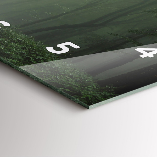 Skleněné hodiny čtvercové Mlžný les po ránu