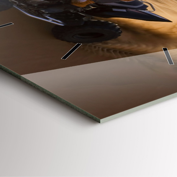 Skleněné hodiny čtvercové Čtyřkolka v poušti