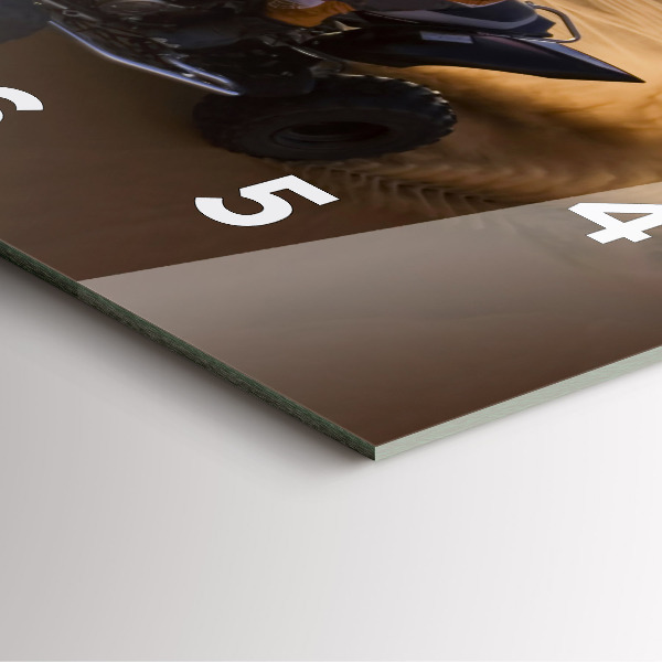 Skleněné hodiny čtvercové Čtyřkolka v poušti