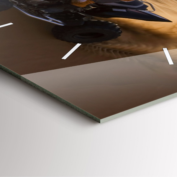 Skleněné hodiny čtvercové Čtyřkolka v poušti