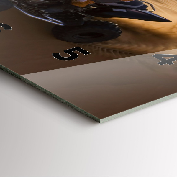 Skleněné hodiny čtvercové Čtyřkolka v poušti