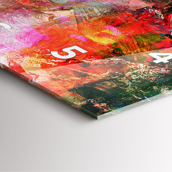 Skleněné hodiny čtvercové Abstraktní kompozice