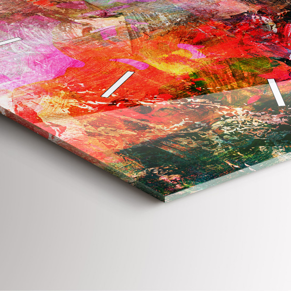 Skleněné hodiny čtvercové Abstraktní kompozice