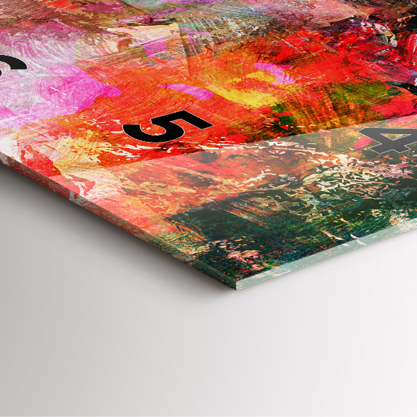 Skleněné hodiny čtvercové Abstraktní kompozice