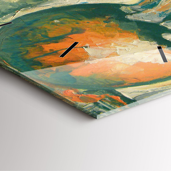 Skleněné hodiny čtvercové Malovaný postoj slona