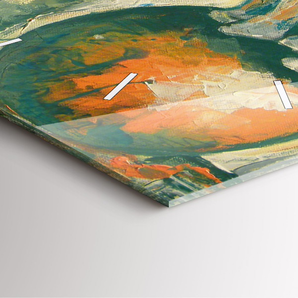 Skleněné hodiny čtvercové Malovaný postoj slona